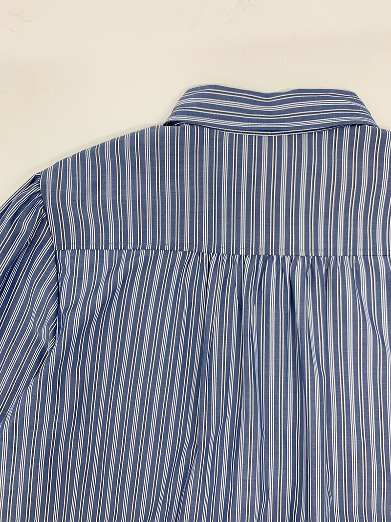 Stripe Frill Blouse (blue)