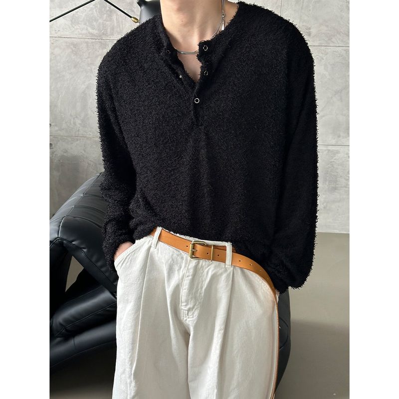 [S/S] Boucle henry neck long sleeves(4color)