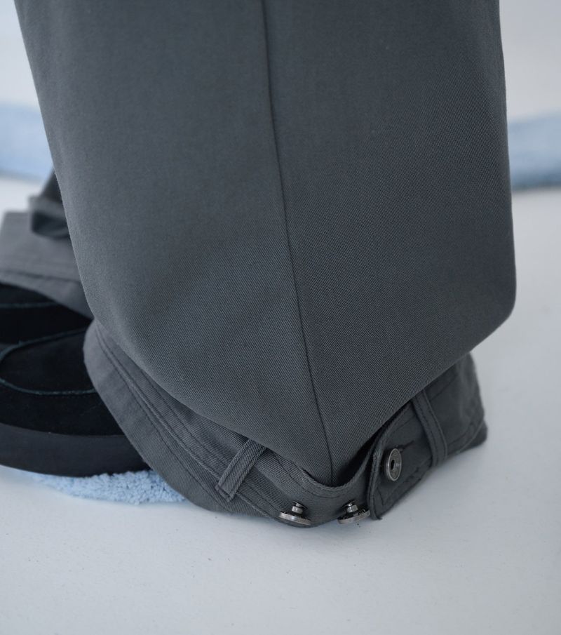 BELTED POCKET COTTON PT CHARCOAL