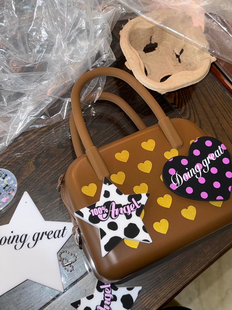 Polka Dot Heart Shape Bag Charm