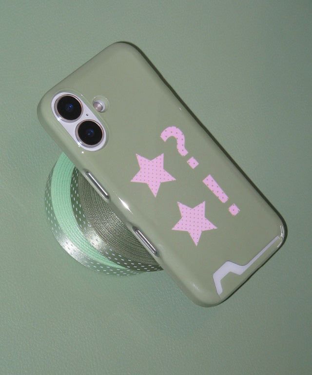 Dot Star Olive Pink Card Wallet Glossy Hard Case