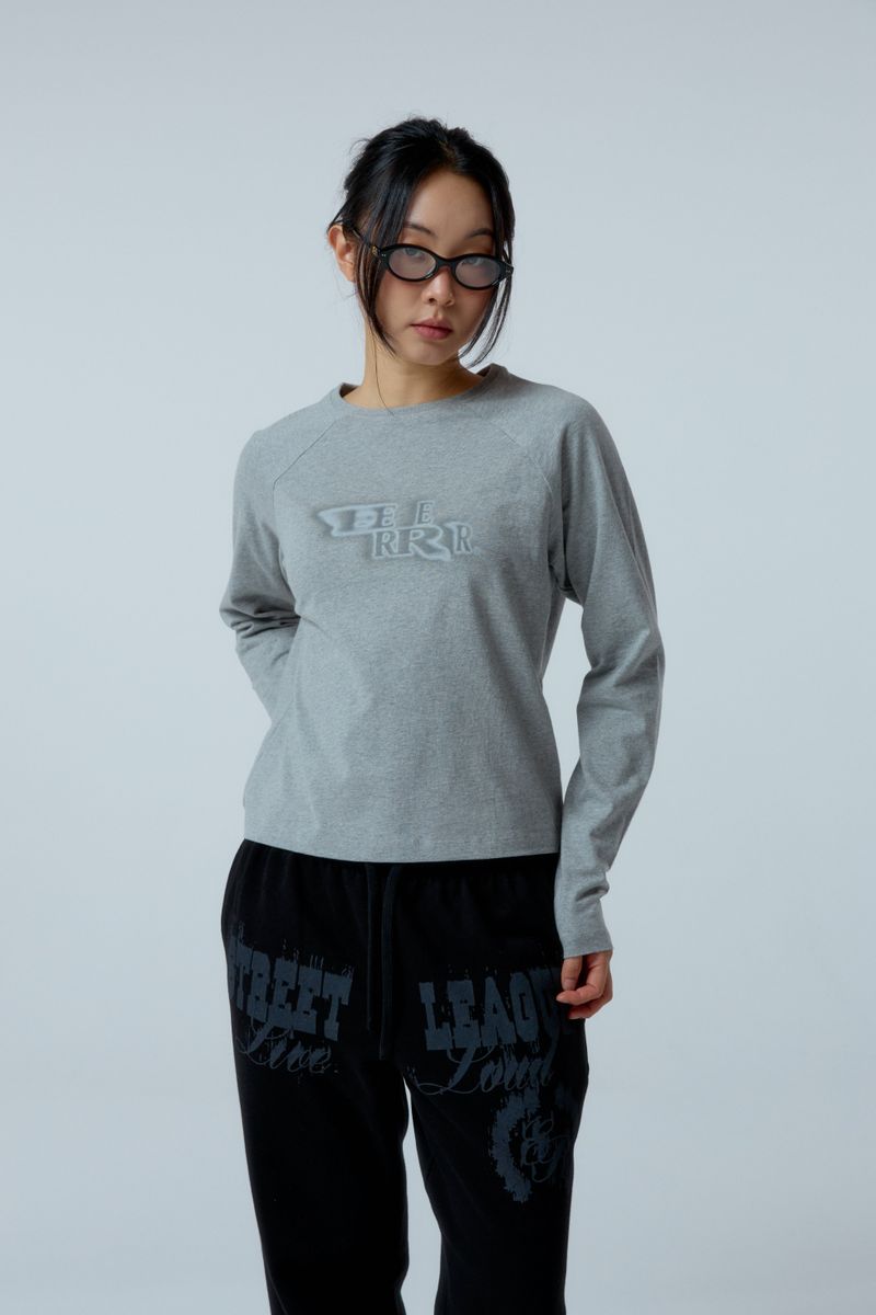 EEERRR Distorted Logo raglan long sleeve (Melange)
