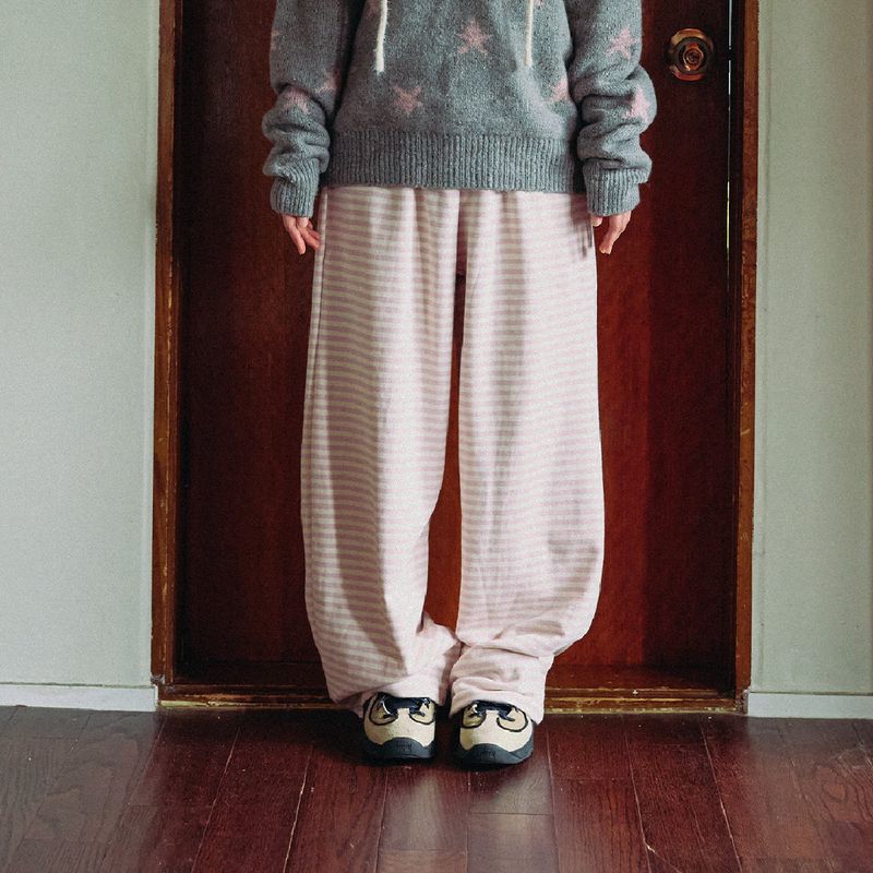 KOOKEESEE(クキシ)の「Willy Stripe Banding Pants (pink)(Pants)」