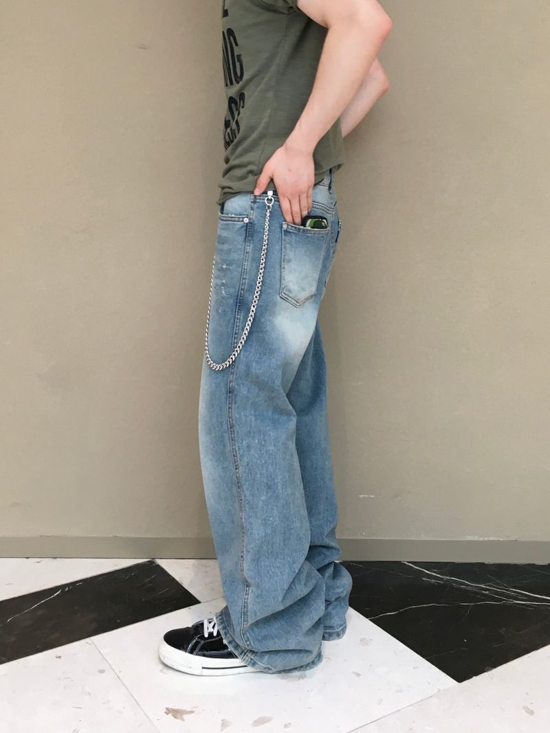 Saltine Semi-Flare Washed Denim Pants