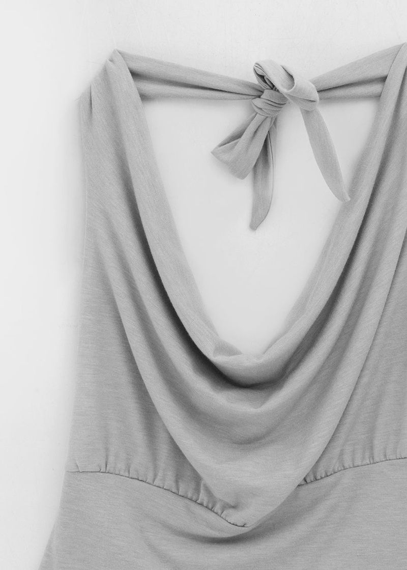 [MADE] Kusha Cowl-Neck Halter Sleeveless Top