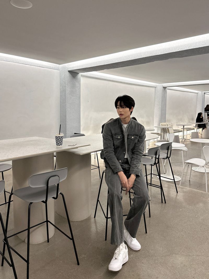 LMN Semi-Over China Setup Denim Jacket (Gray)