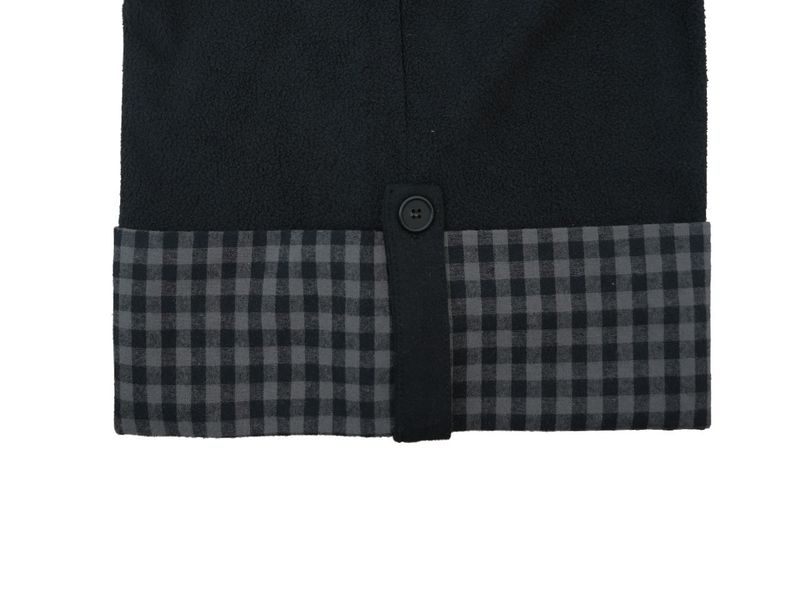 Check folding fleece pants / black