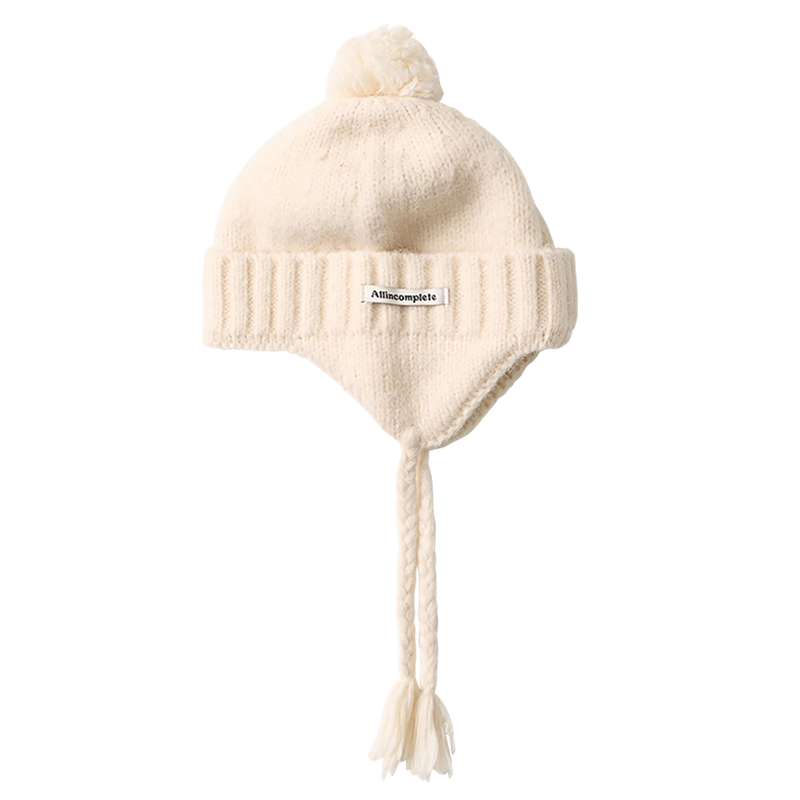 Folded Bell Earflap Beanie (Cream)
