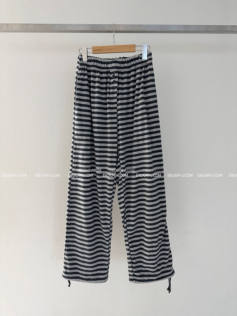 Button Stripe Jogger & Wide Pants