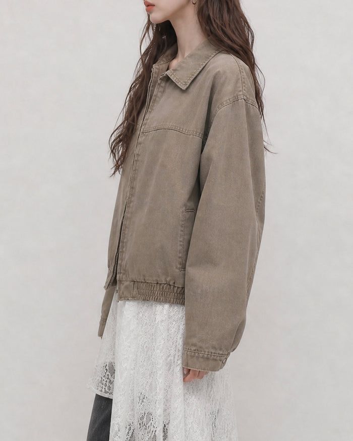 (UNISEX) Softening Work Dyeing Jacket