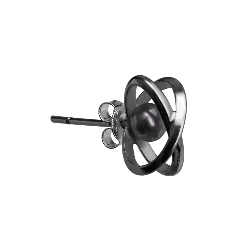 ETERNAL pearl earring(BLACK) -Single piece-