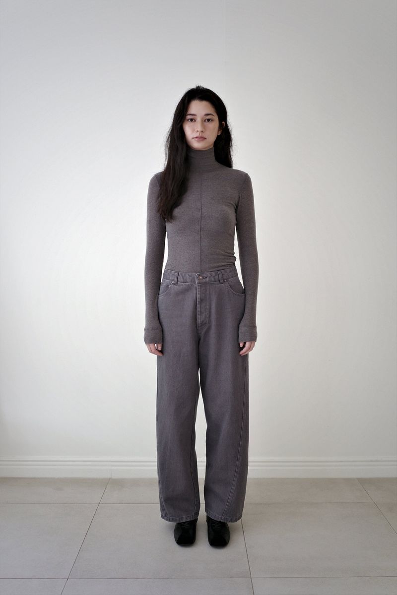 Washed straight leg pants, Ash purple