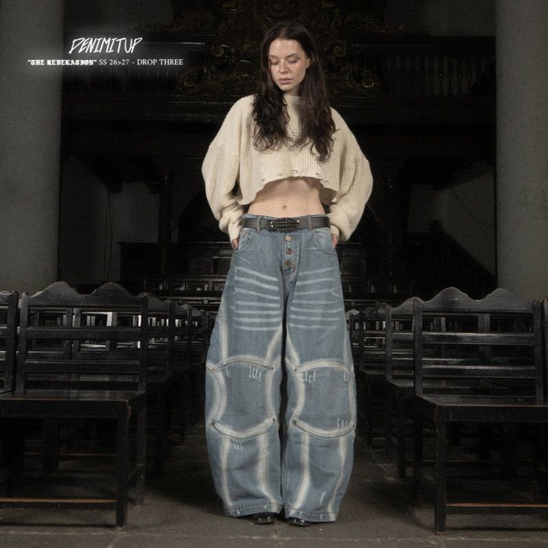 A1 Wide Barrel Exo - Skull Cream - Jeans
