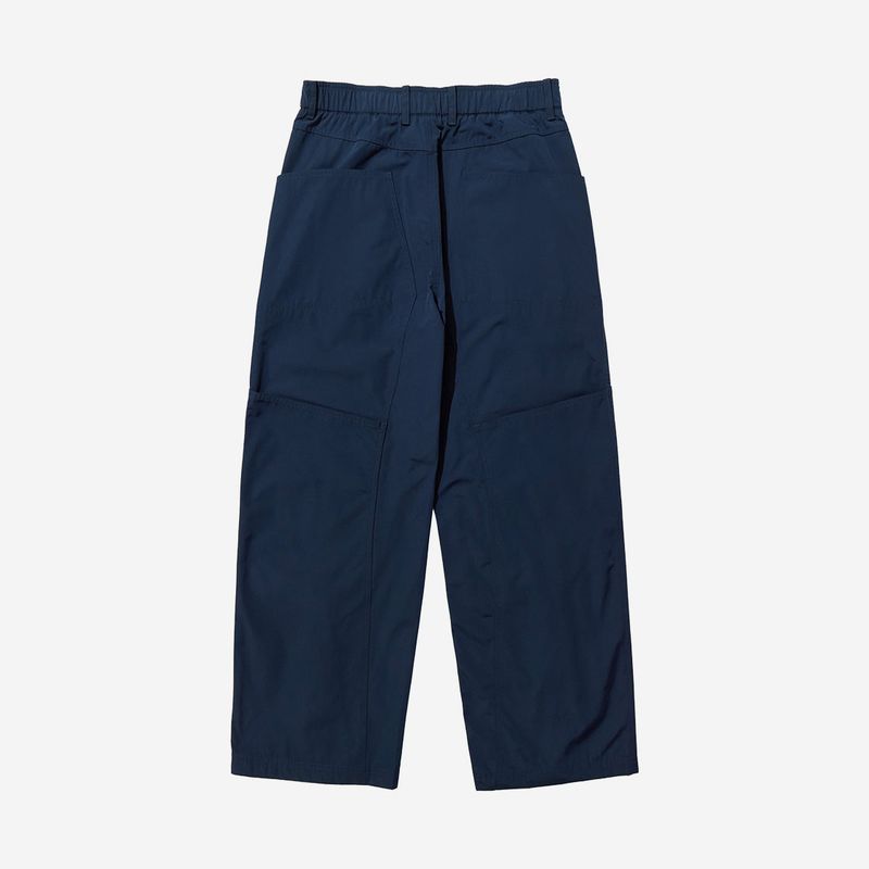Poly Cotton RIB Track Zip Pants - NAVY