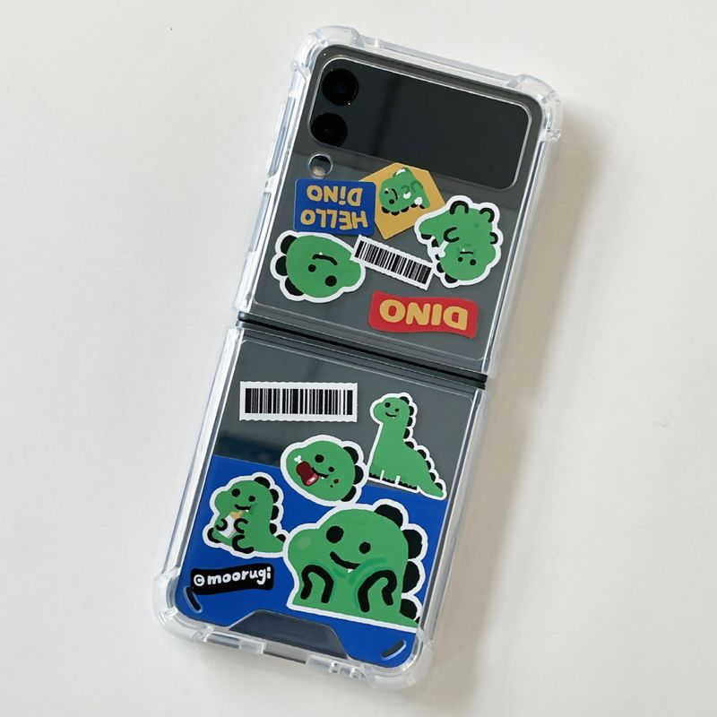 moorugi(モールジ)の「Dino sticker Zflip3 Jellyhard Case(Hats)」