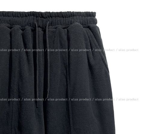 ベーグルフリースピンタックストリングパンツ