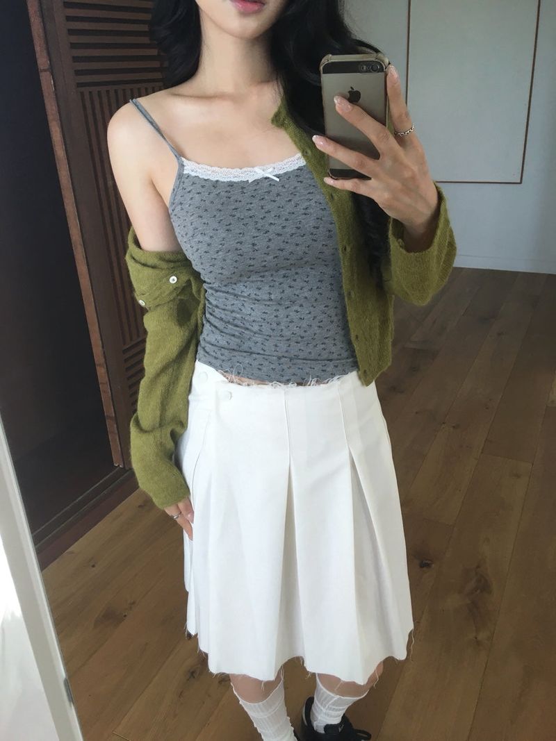 Ditsy Flower Lace Tank Top
