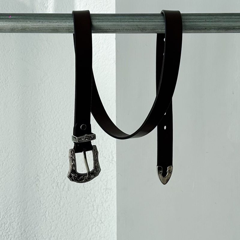 Burgundy Engraved Belt