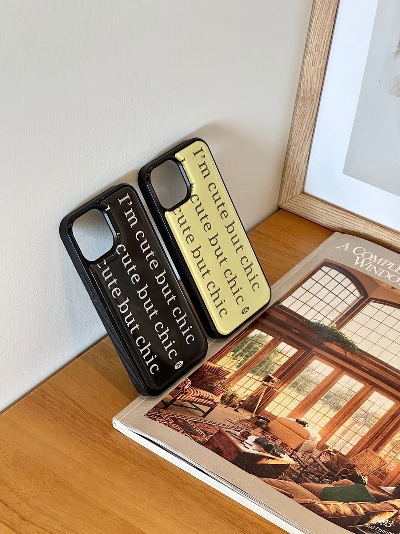 [MADE] cute but chic lettering epoxy bumper case_black