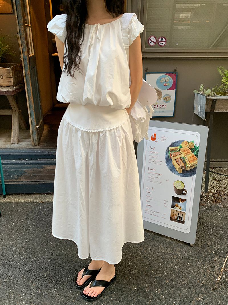 [MADE] Air frill long skirt