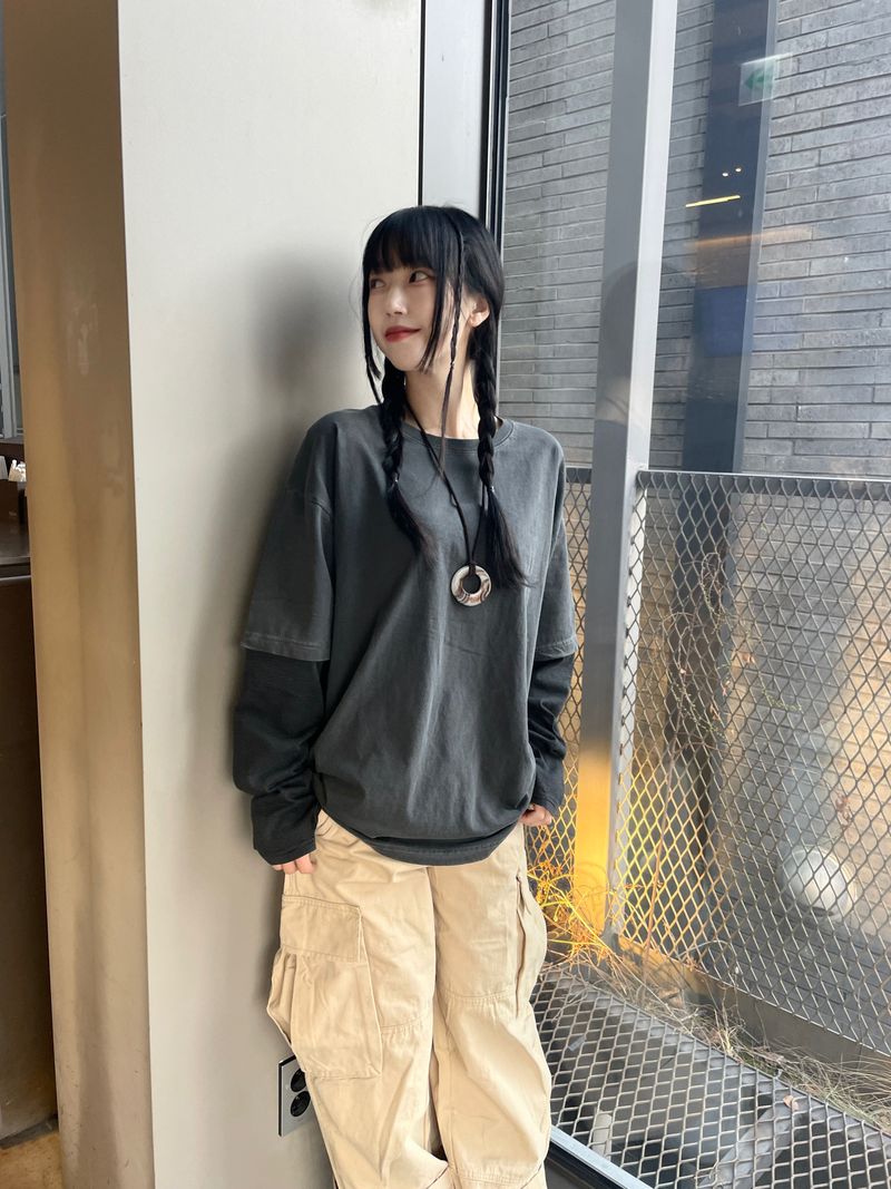 grunge-hip pigment layered long sleeve
