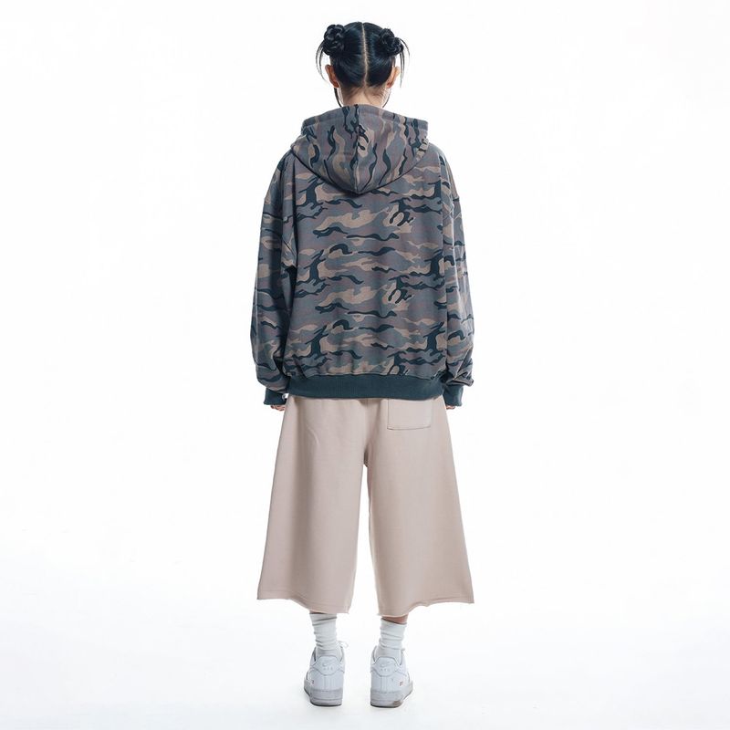 Rhinestone Camo Hoodie - BEIGE