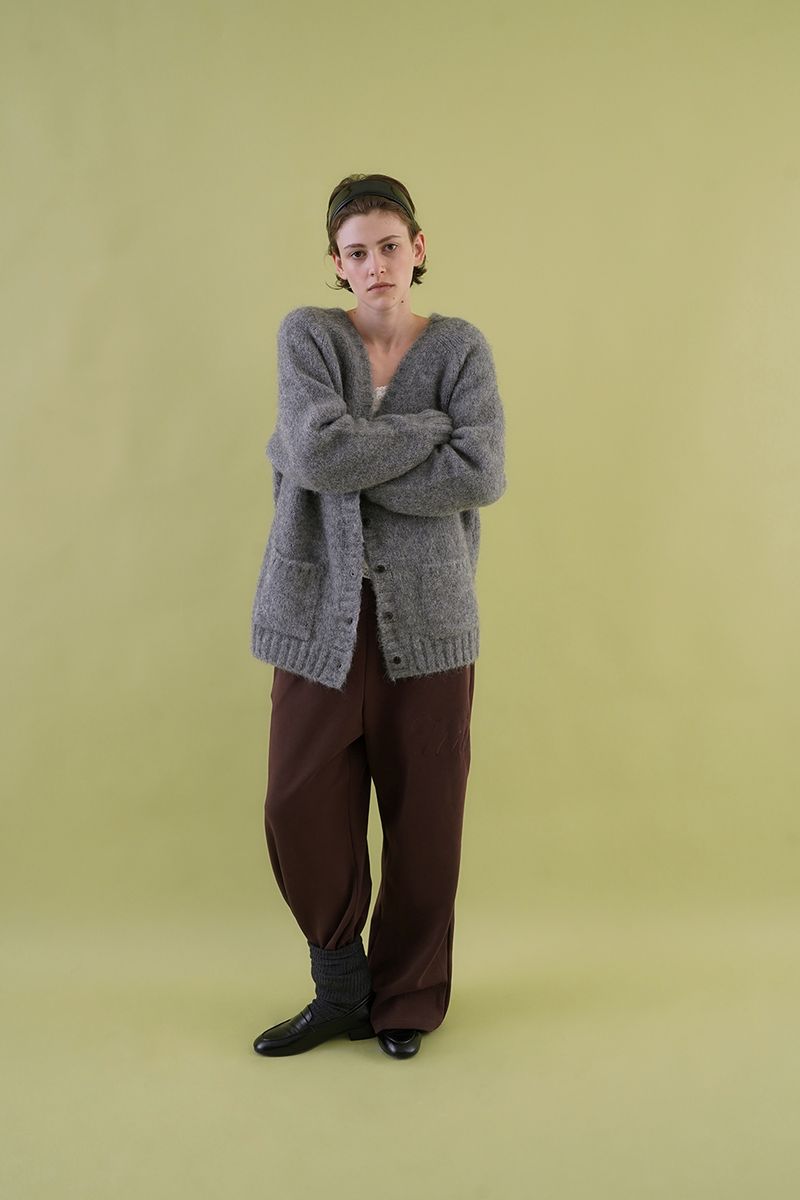 Lettering sweat pants_brown