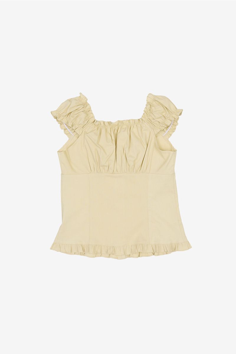 Maria frill puff blouse