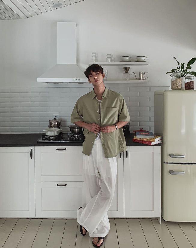Wrap Snap Hidden Button Wide Slacks
