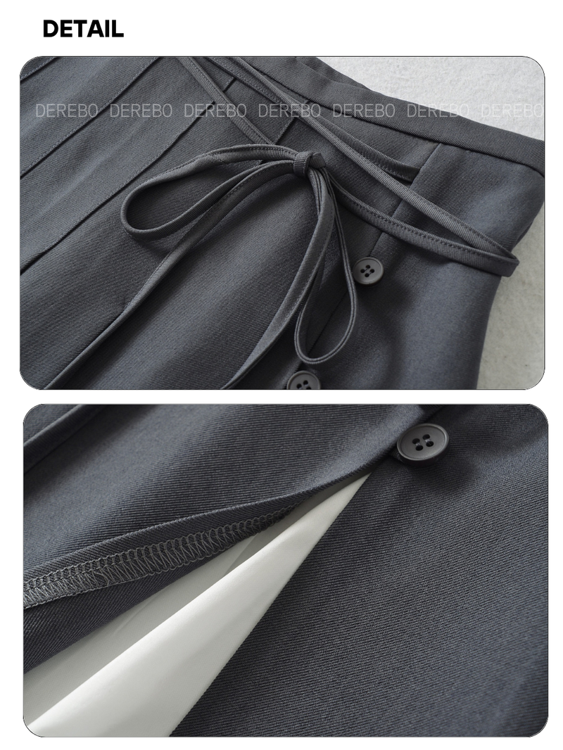 drawstring side pleats pleats skirt