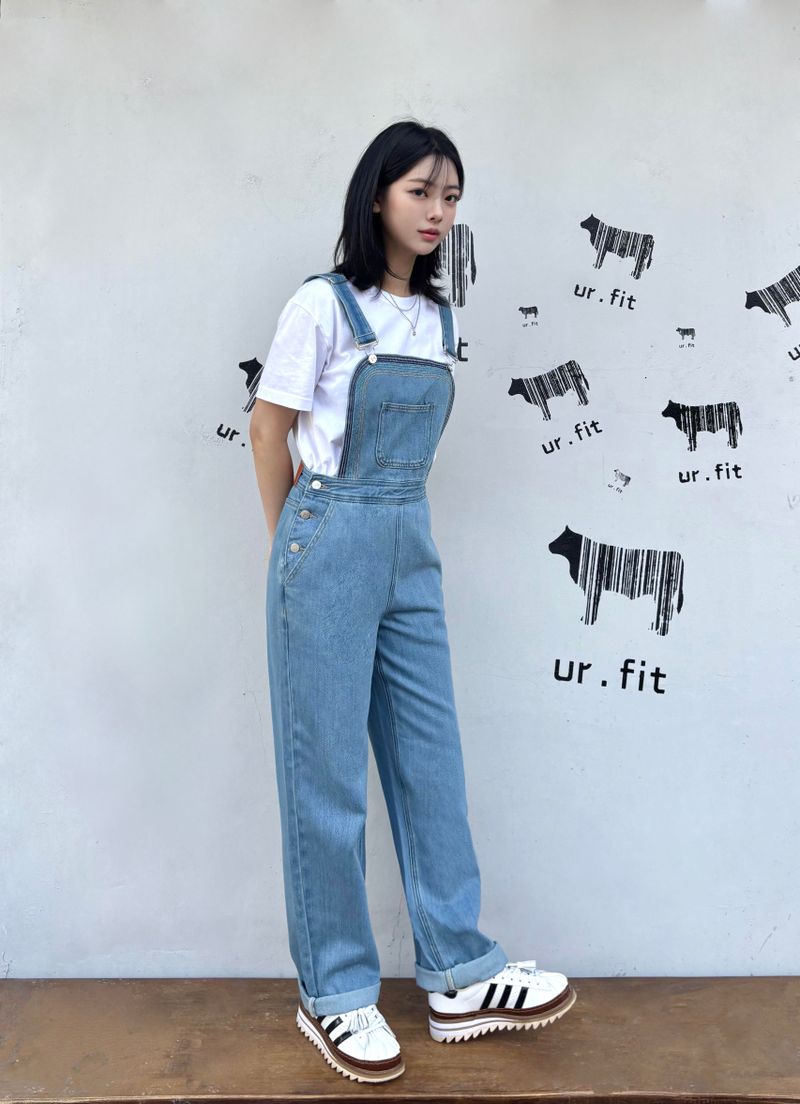 EMBROIDERY OVERALL DENIM PANTS code 25011
