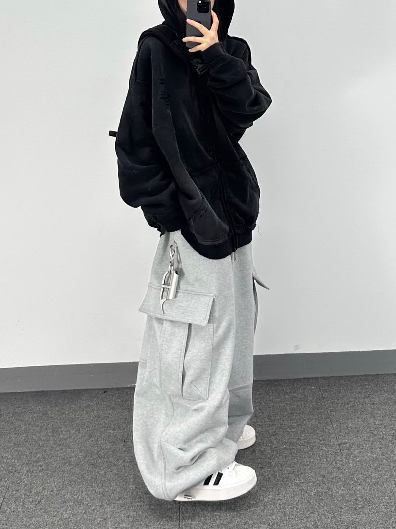 rugged fleece big balloon pants