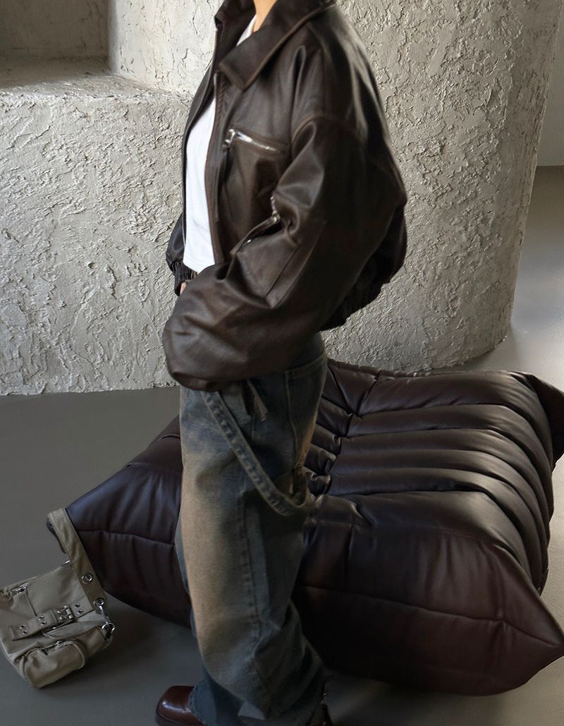 Leather Blouson Wellon Short Padded