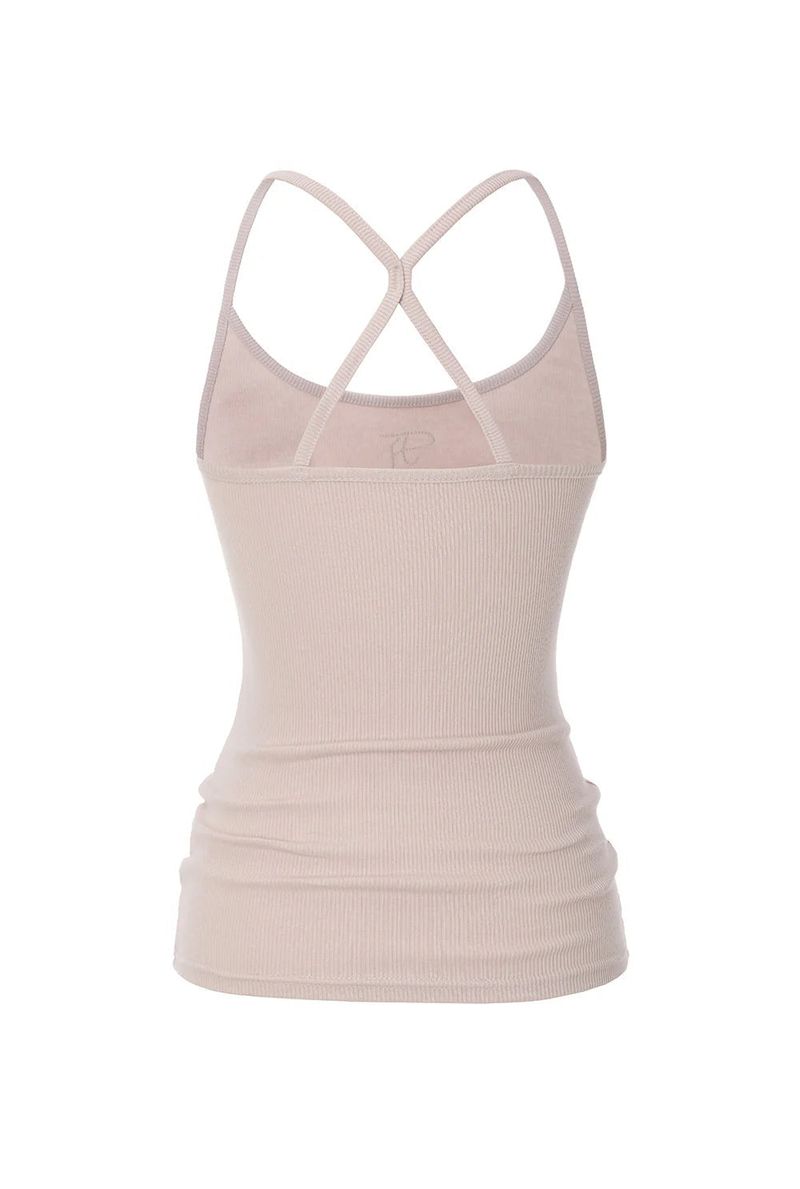 【即日発送】Jewel cross back tank top - pink 