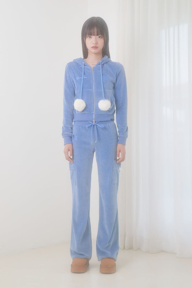 VELVET BING BONG TRAINING HOODY (BLUE)
