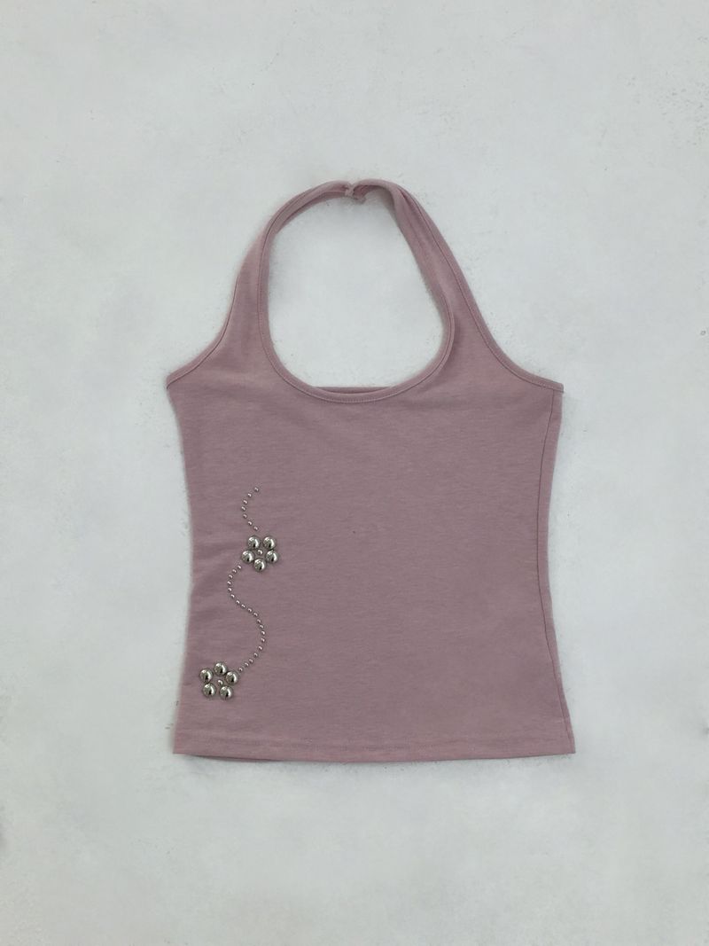Flower Stud Halter Top