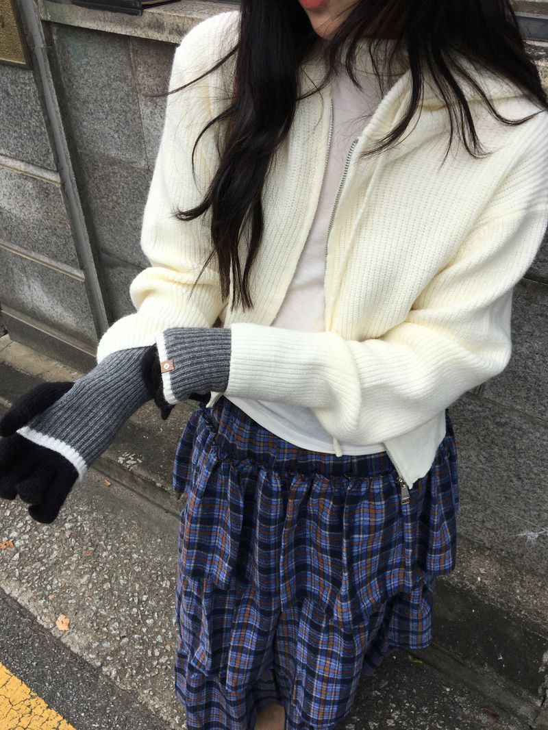 Knit Hoodie Zip-Up (3color)