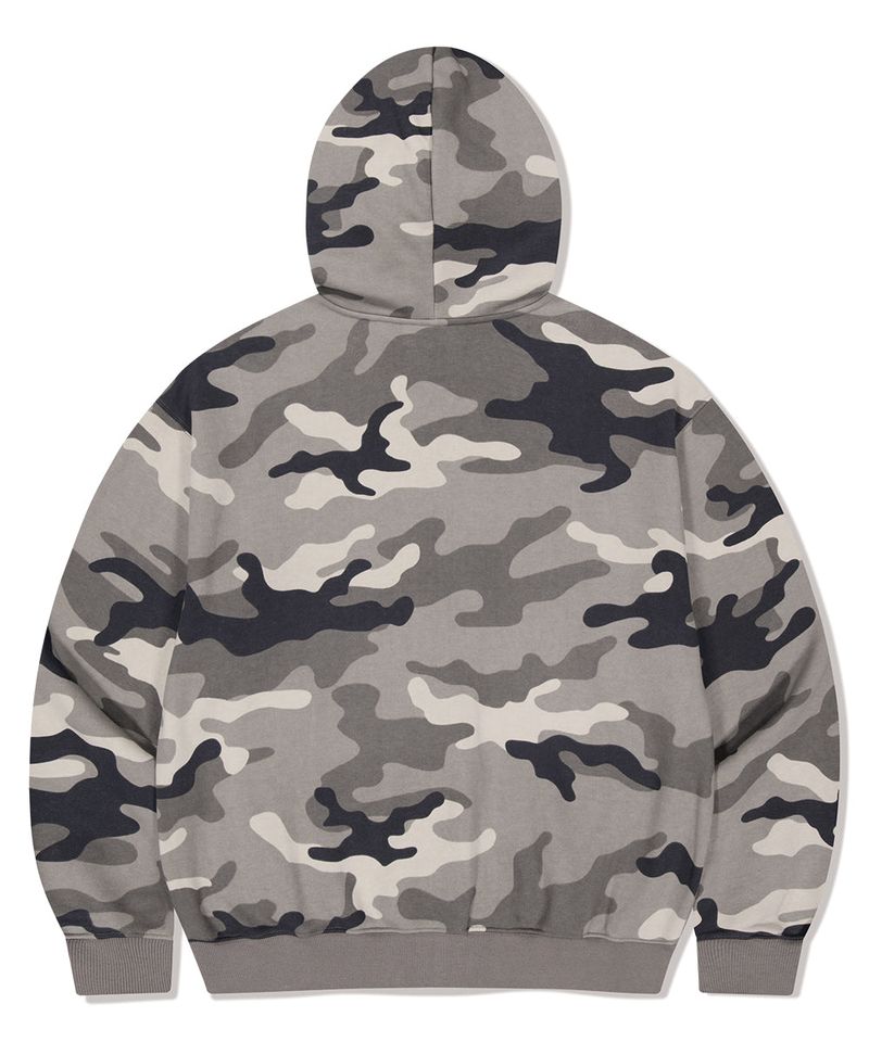 CAMO APPLIQUE ZIP UP HOODIE
