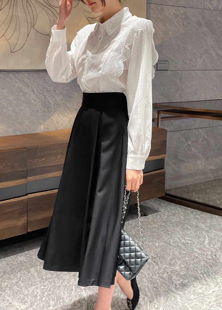 Crea Lace Collar Puff Blouse