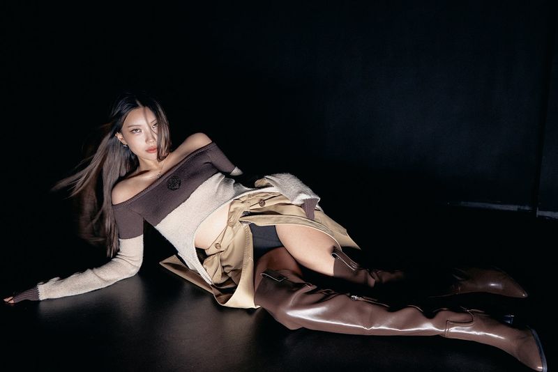Thigh High Western Boots Heel(Brown)
