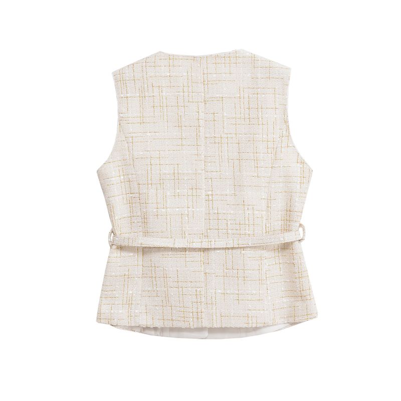 Celie Tweed Belt Vest