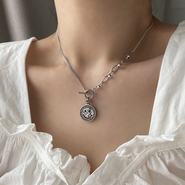 Acer rojo(アセルロジョ)の「si Simple Smile Unique Coin Toggle Bar Chain Necklace(Accessories)」