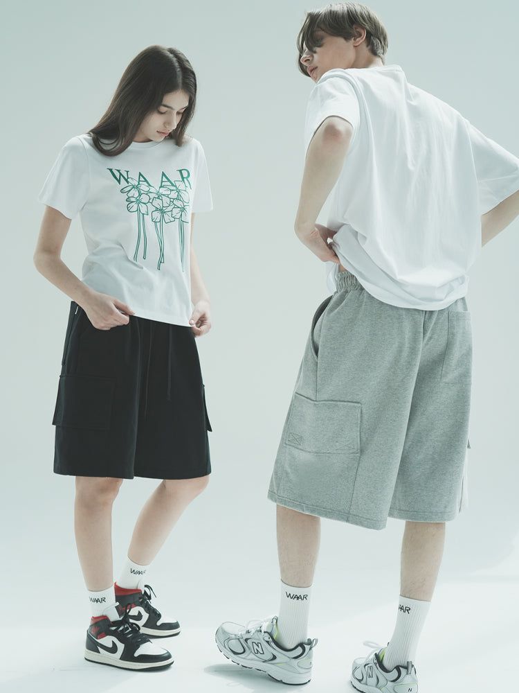P1013 BERMUDA WIDE CARGO PANTS_GRAY