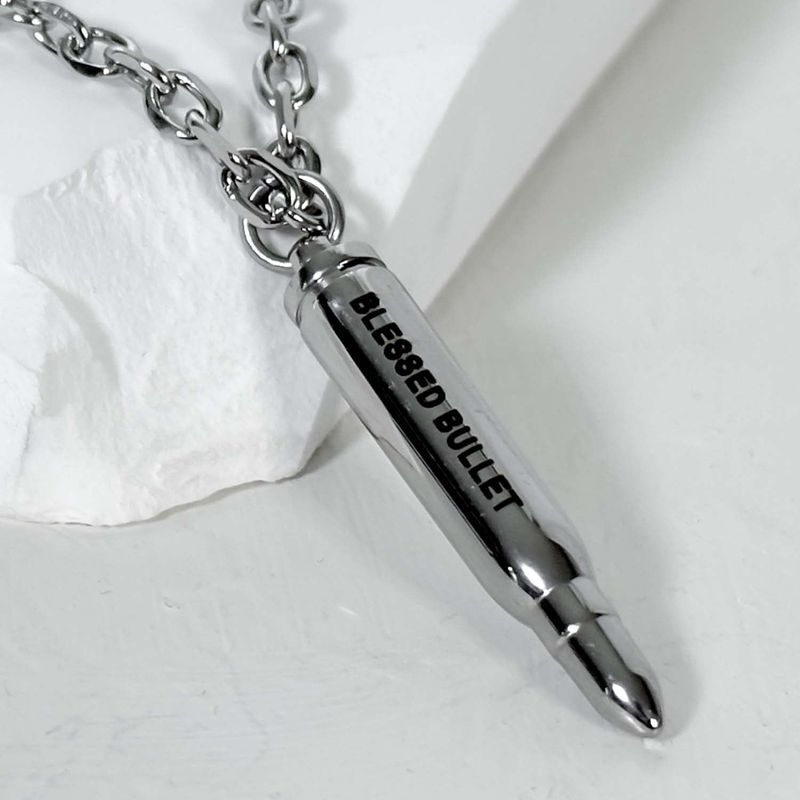 BLESSED BULLET（ブレスドブレット）の「SS-OPEN SIGNATURE BULLET NECKLACE_large_silver（Accessories）」