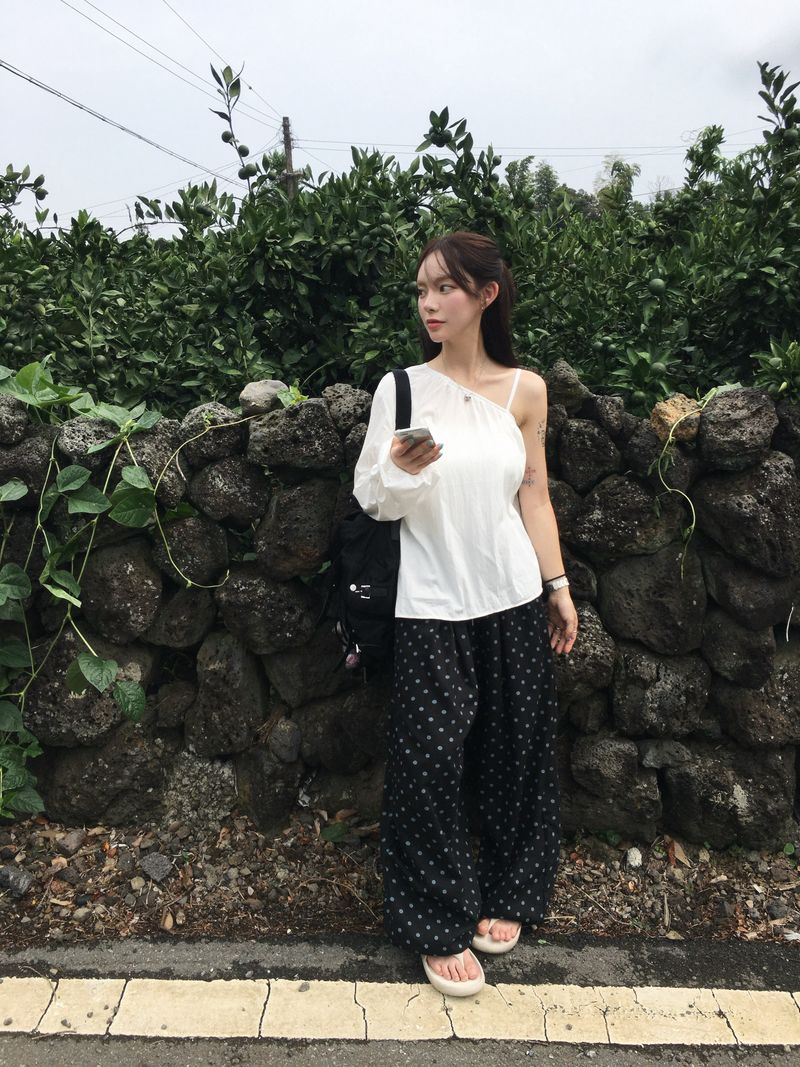 Polka Dot Wide Balloon Pants (2c)