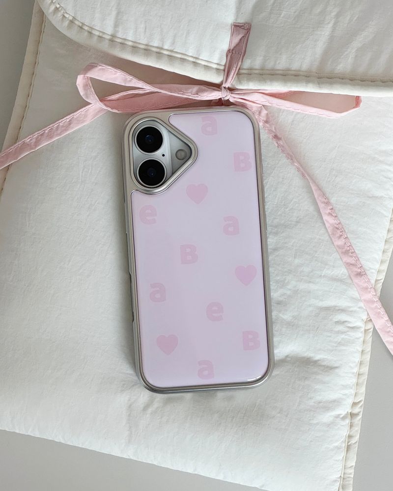 NEW LOGO Twin Pink Silver Epoxy Case