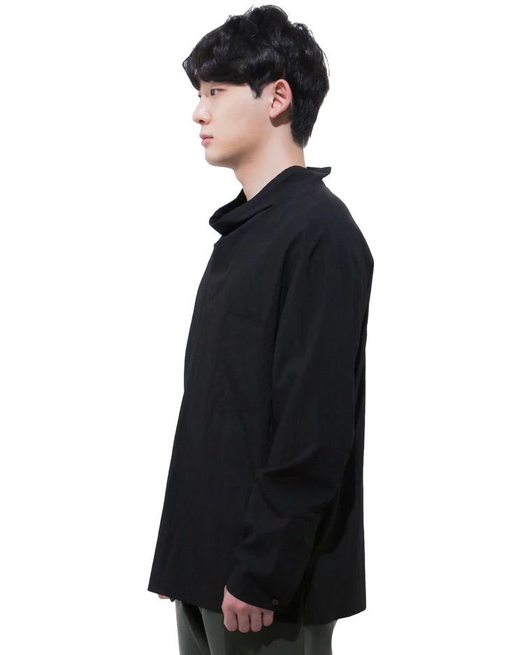 モックネックシャツ-BLACK (送料込)- WooStore