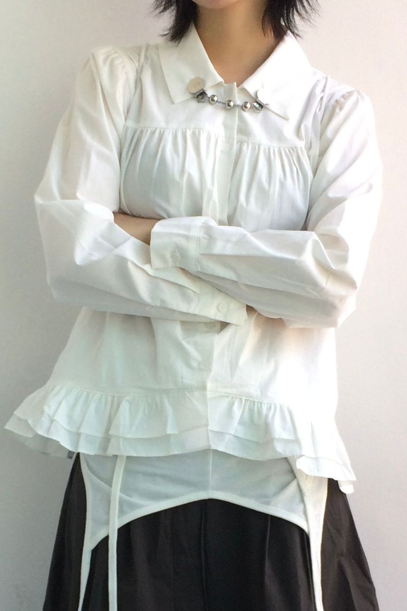 Cotton Flare Shirring Shirt