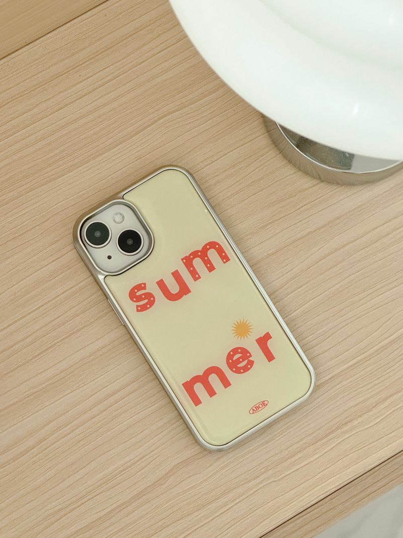 SUMMER LEMON ORANGE Silver Epoxy Case