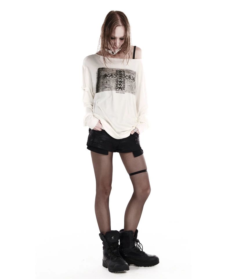 STAR CROSS LONGSLEEVE TOP IVORY